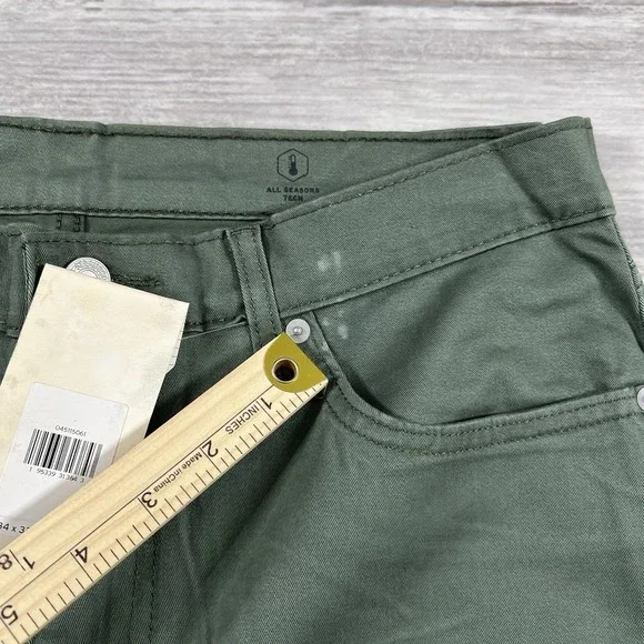 Levi's 511 Slim Fit All Seasons Tech Men's 34x32 Stretch Green Pants New - Picture 3 of 8